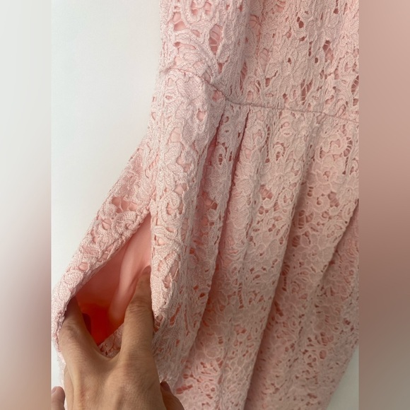 WHBM| Powder Pink Lace Overlay Sleeveless Dress Pleats Size 8 - Picture 10 of 15